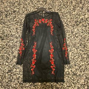 Black dress with Roses
